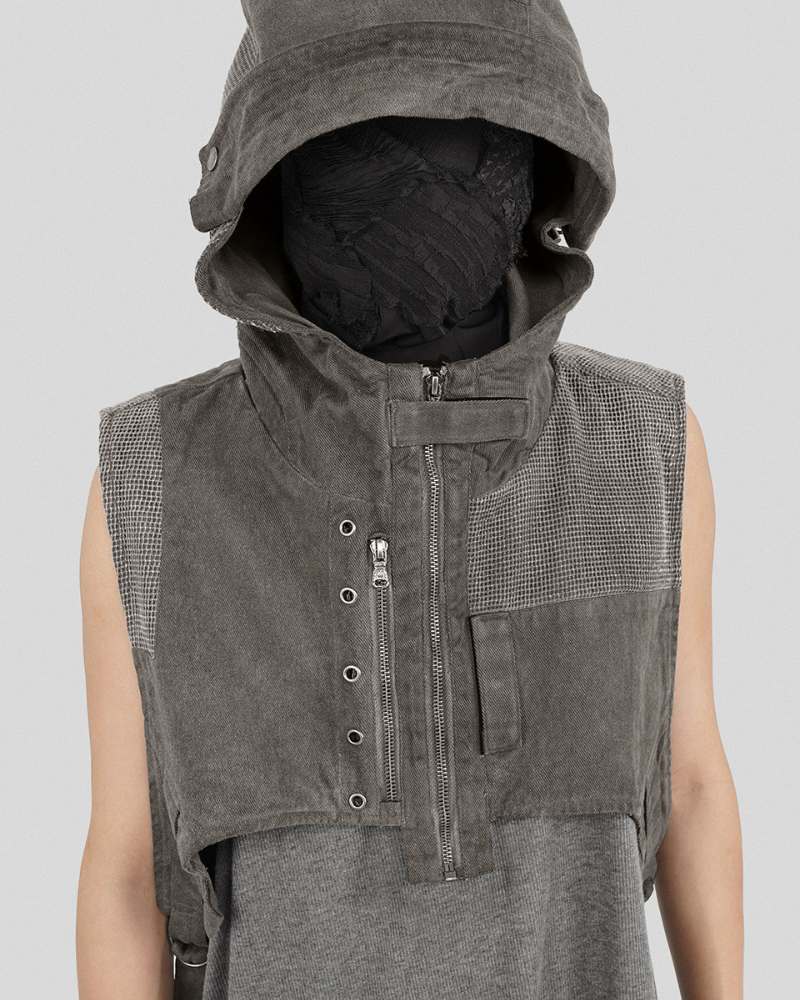 Chic Boho Patchwork Hooded Vest