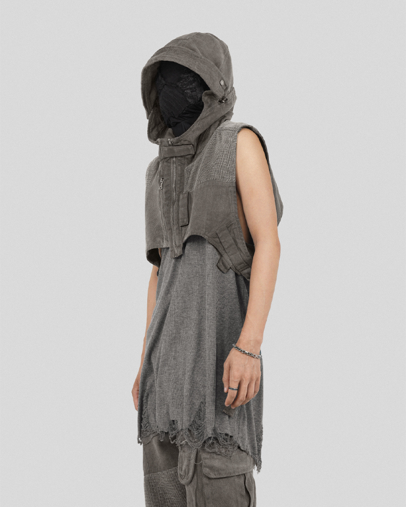 Chic Boho Patchwork Hooded Vest