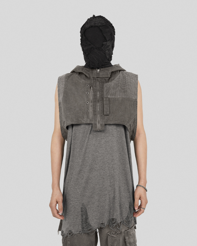Chic Boho Patchwork Hooded Vest