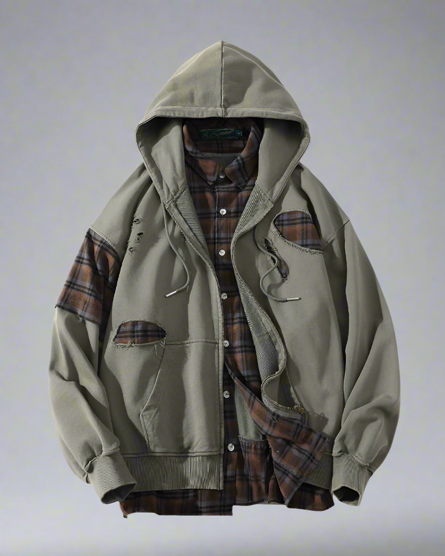 Stylish Ripped Unisex Hoodie Set