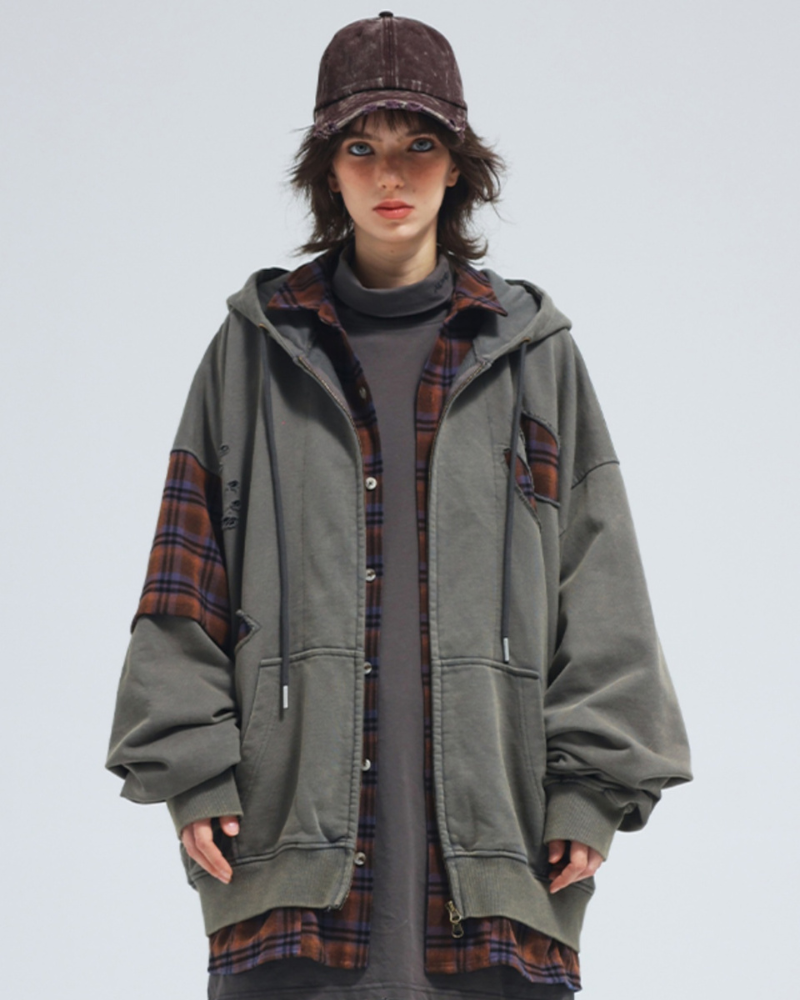 Stylish Ripped Unisex Hoodie Set