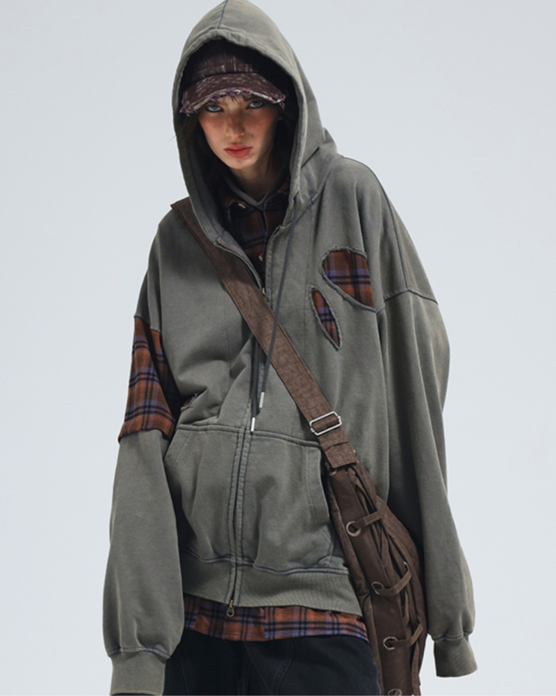 Stylish Ripped Unisex Hoodie Set