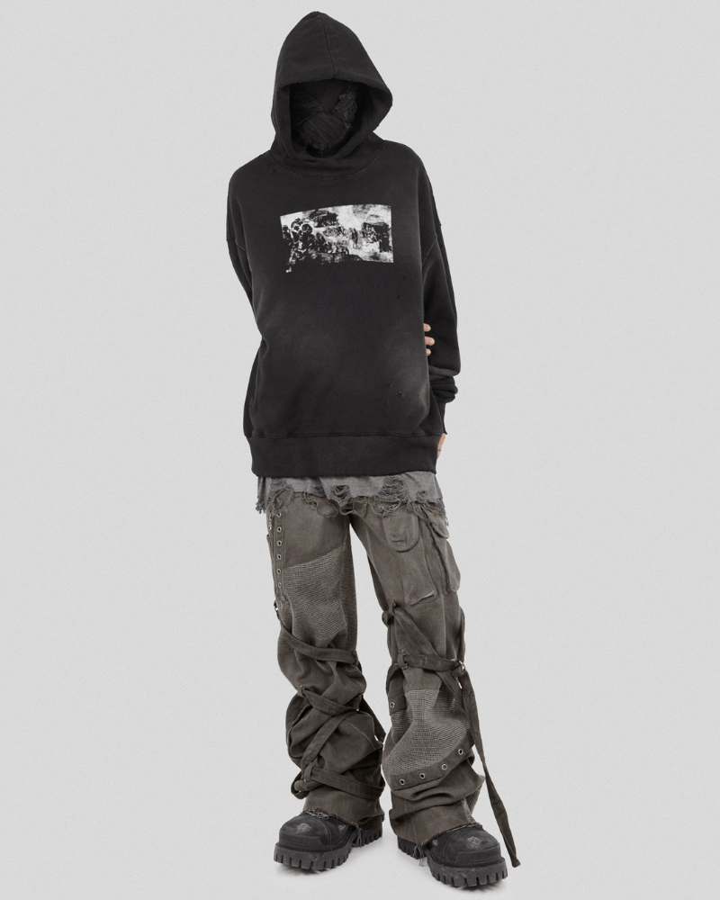 Stylish Strapped Patchwork Cargo Pants
