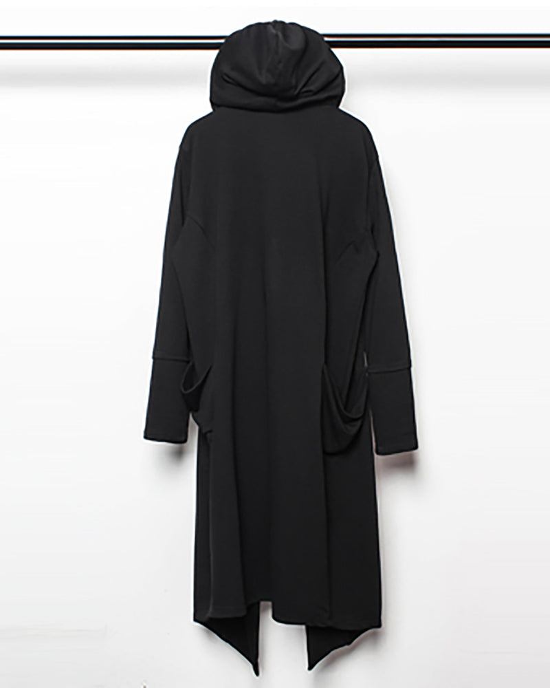 Enigmatic Black Hooded Cape