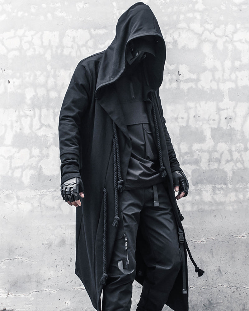 Enigmatic Black Hooded Cape