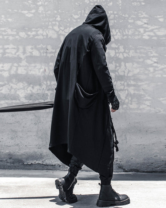 Enigmatic Black Hooded Cape
