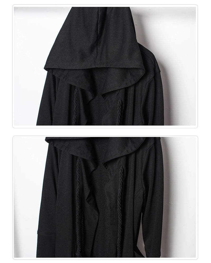 Enigmatic Black Hooded Cape