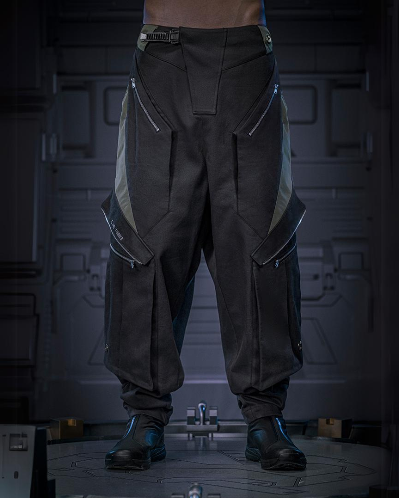 Futuristic Shadow Cargo Trousers