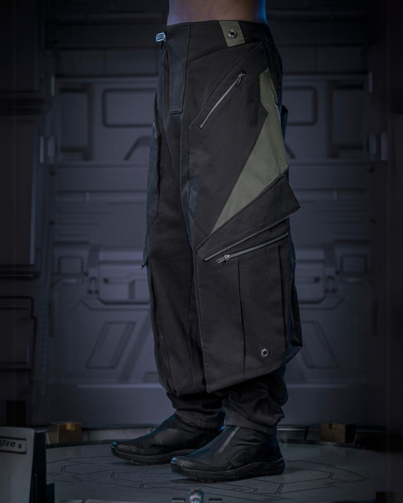 Futuristic Shadow Cargo Trousers
