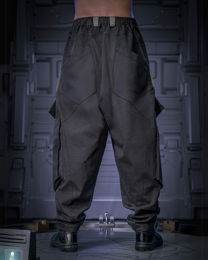 Futuristic Shadow Cargo Trousers