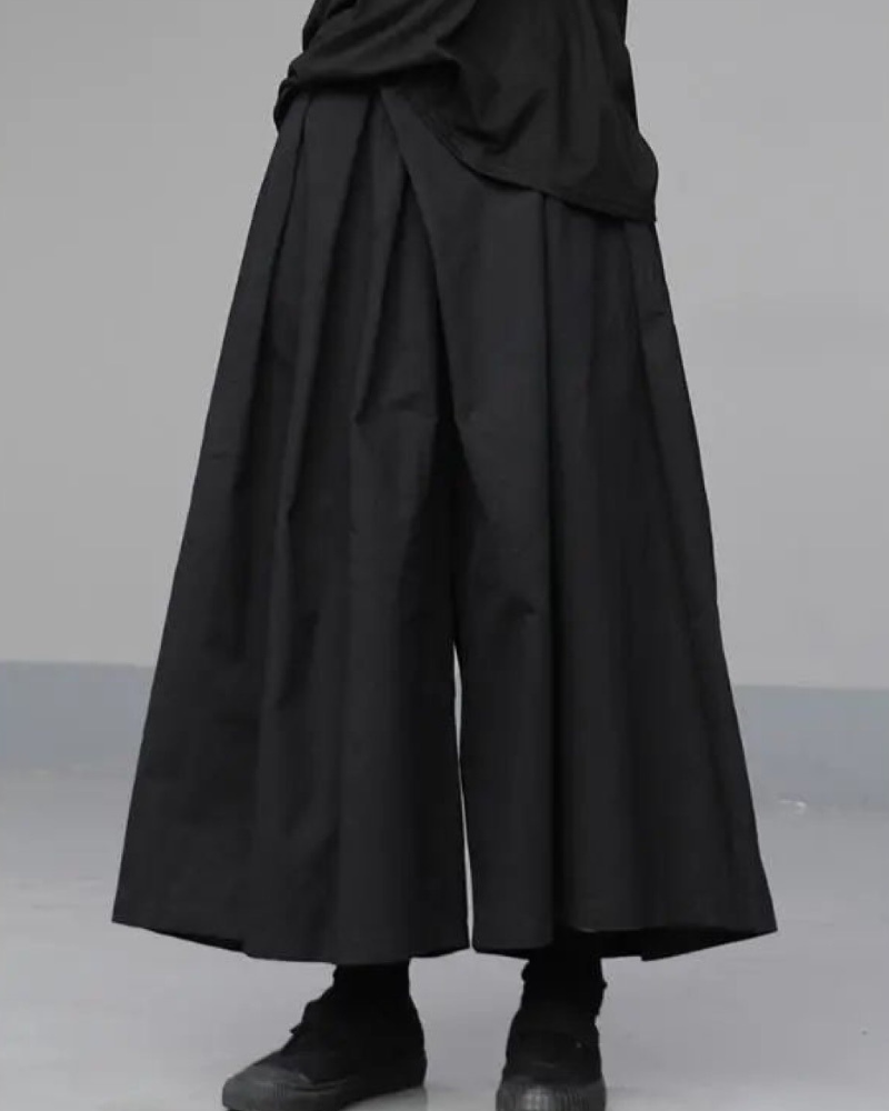 Trendy Wide-Leg Cropped Pants