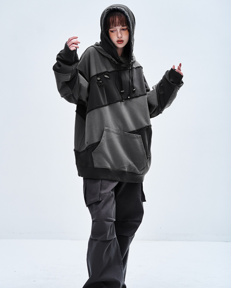 Trendy Patchwork Unisex Hoodie