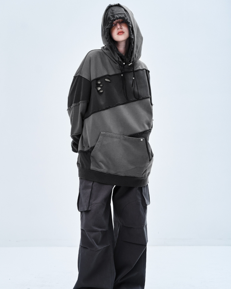 Trendy Patchwork Unisex Hoodie