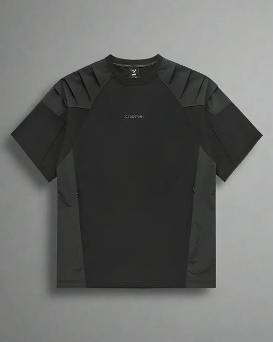 Adaptive Urban Patchwork Tee - techwear - Patchwork Techwear Tee for Urban Comfort