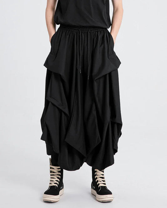 Avant-Garde Pleated Hakama Pants - hakama pants - Avant-Garde Pleated Hakama Pants for Modern Style