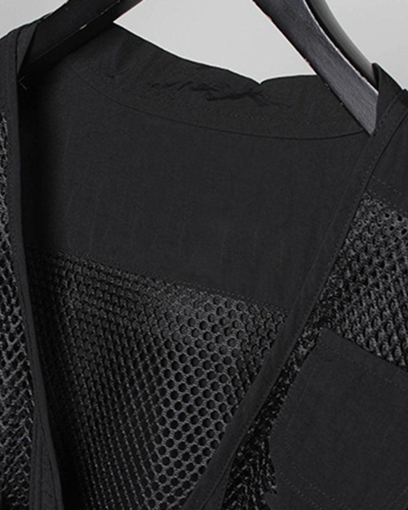 Chic Fishnet Cargo Vest