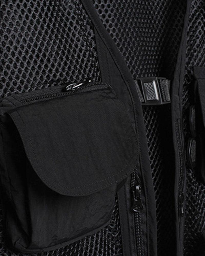 Chic Fishnet Cargo Vest