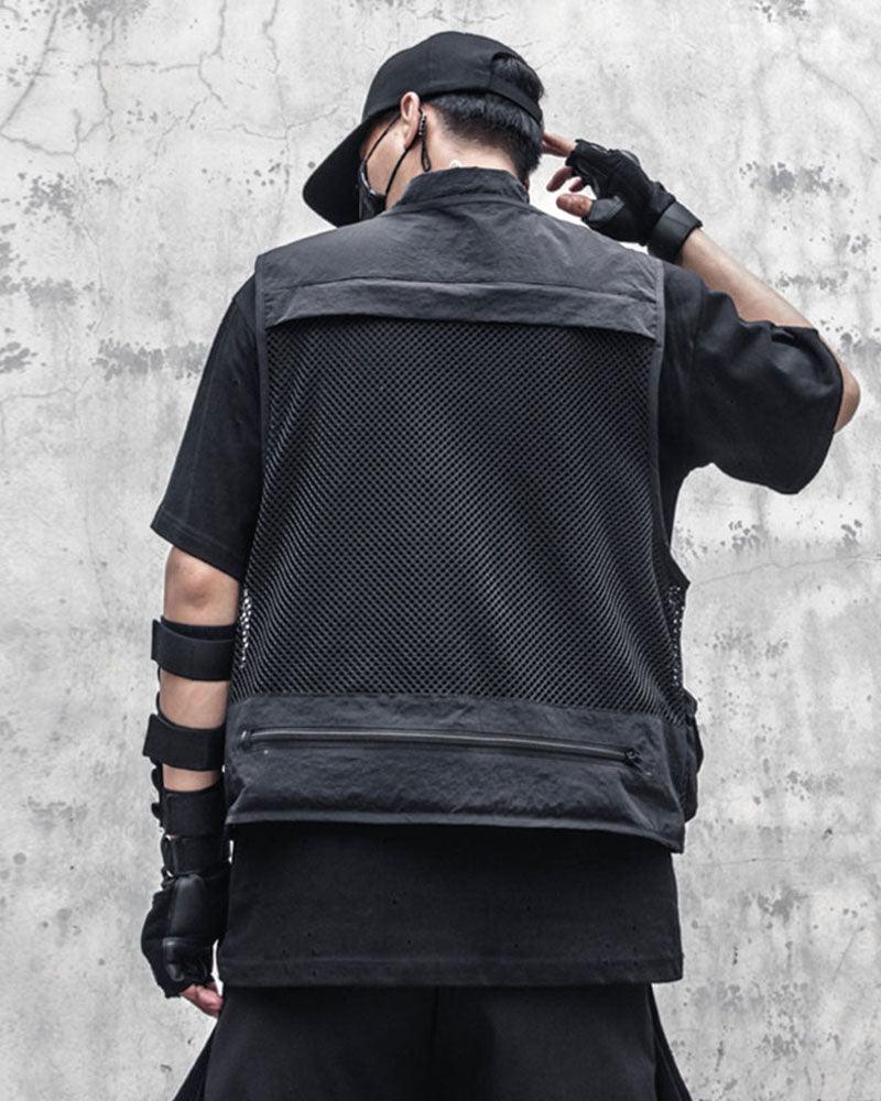 Chic Fishnet Cargo Vest