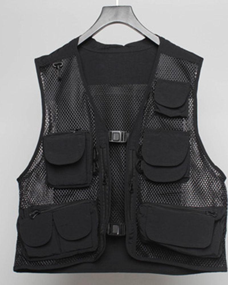 Chic Fishnet Cargo Vest