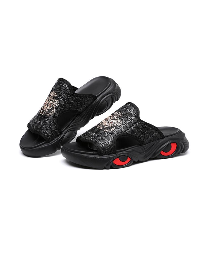 Chic Black Bullhead Slippers