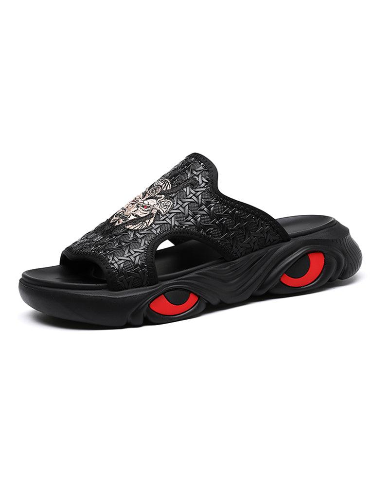 Chic Black Bullhead Slippers
