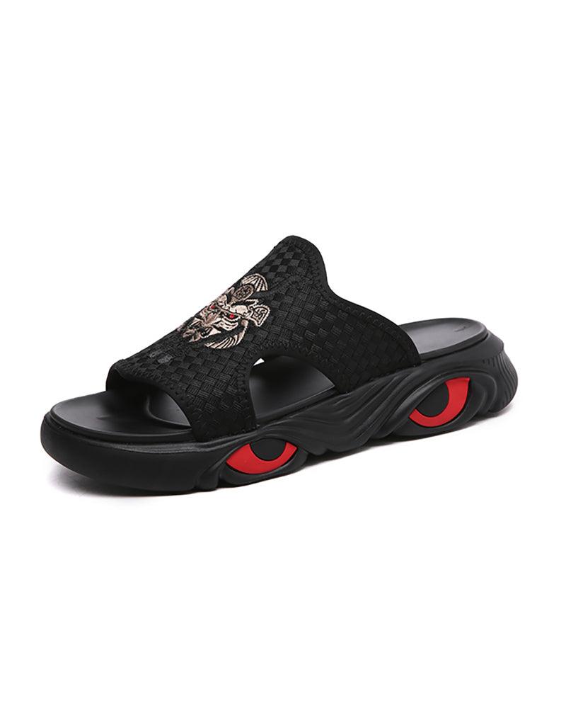 Chic Black Bullhead Slippers