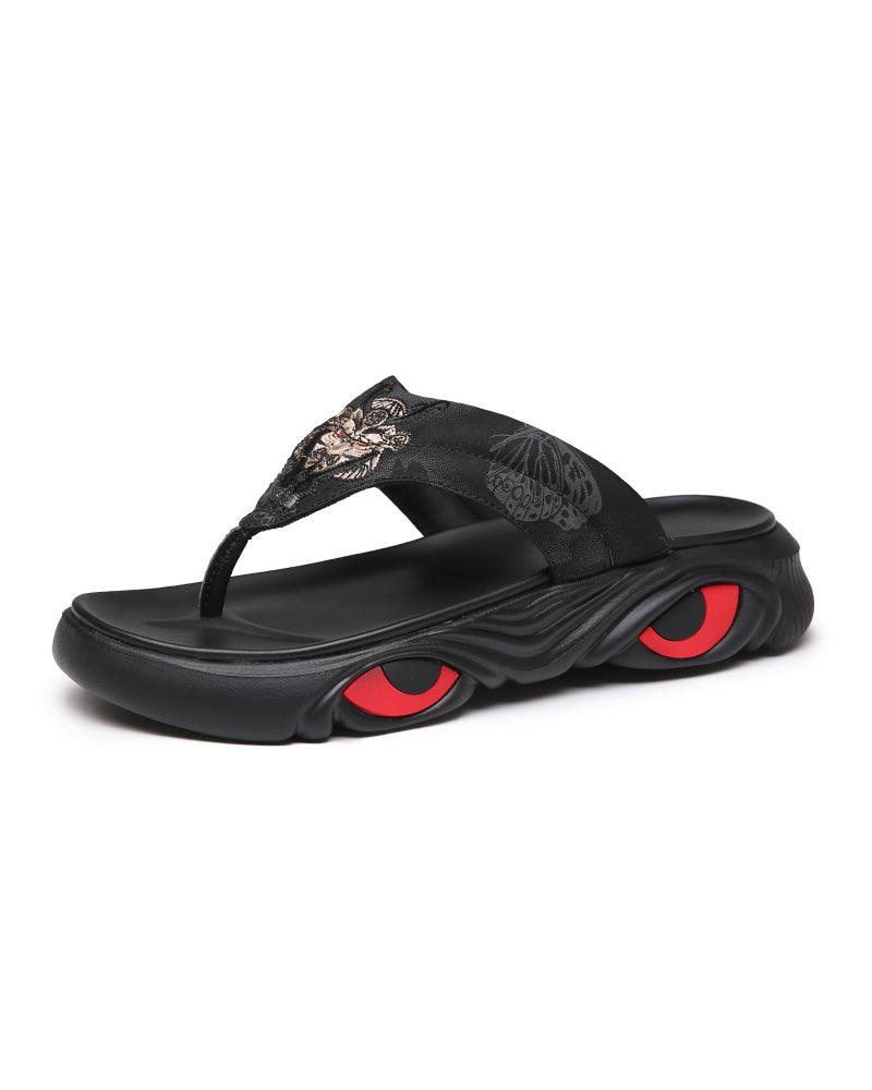 Chic Black Bullhead Slippers