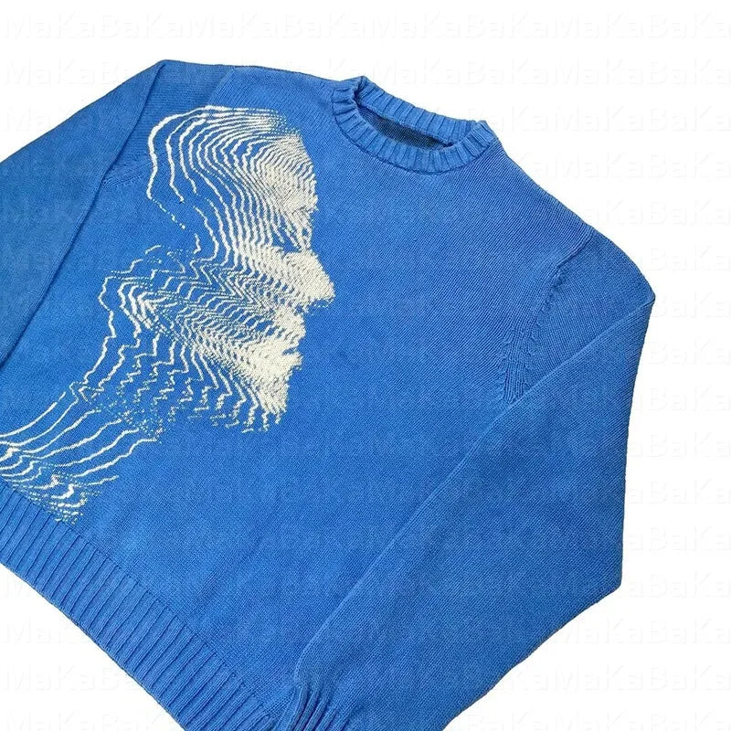 Blue Knit - y2k-core - Blue Knit Y2K Streetwear for Modern Style
