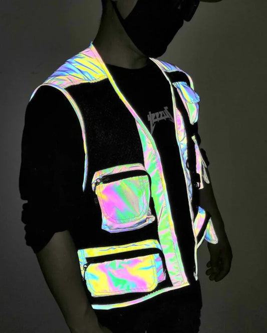 Bright Reflective Utility Vest - reflective vest - Reflective Utility Vest for Stylish Streetwear