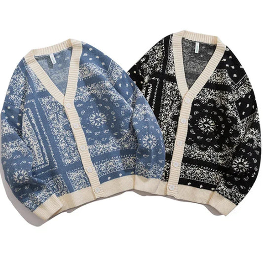 Cardigan Bandana - retro-inspired fashion - Y2K Bandana Cardigan for Retro Fashion Lovers