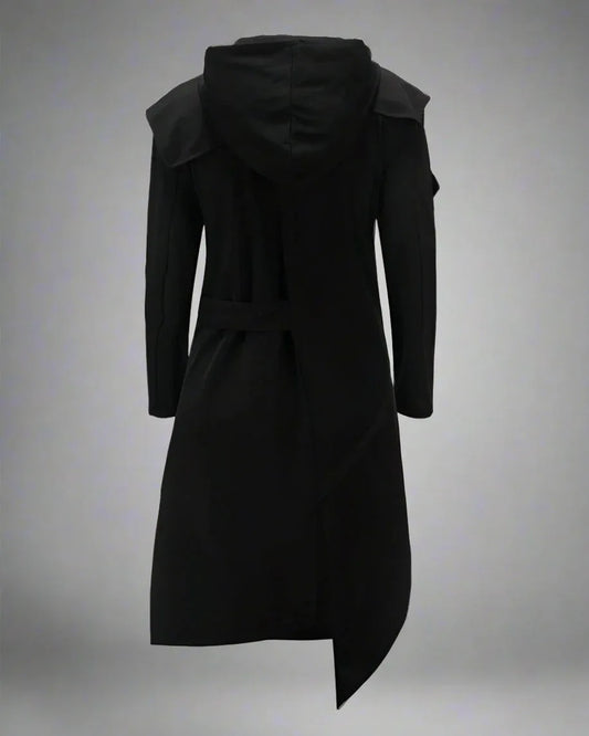 Chic Asymmetrical Long Tech Coat - techwear - Chic Asymmetrical Long Tech Coat for Any Occasion