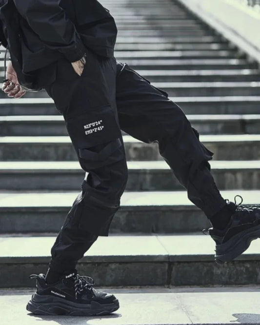 Chic Black Tech Cargo Pants - slim fit cargo pants - Chic Black Tech Cargo Pants for Modern Style