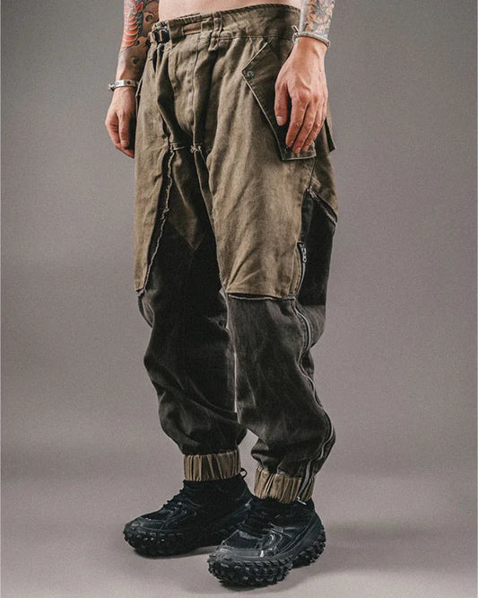 Chic Color-Block Cargo Pants - stylish cargo pants - Chic Color-Block Cargo Pants for Comfort and Style