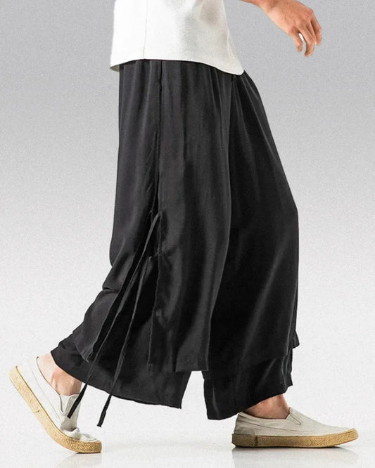 Chic Cotton Hakama Trousers - hakama trousers - Chic Cotton Hakama Trousers for Modern Style