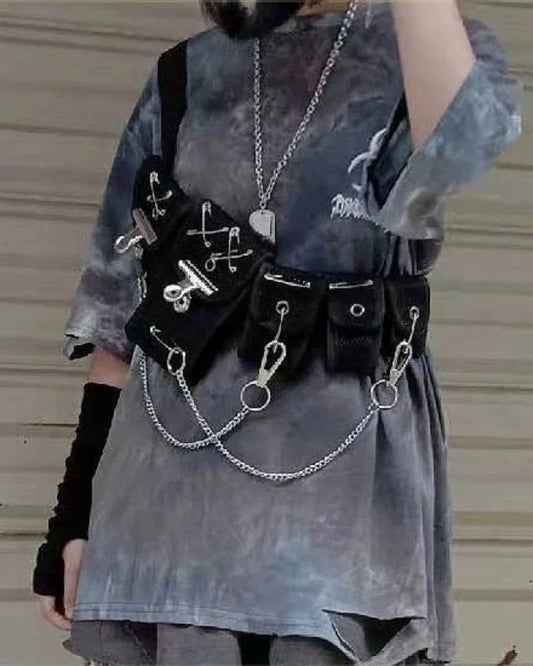 Chic Crossbody Chest Pack - high-quality polyester bag - Chic Black Crossbody Chest Pack for Everyday Use