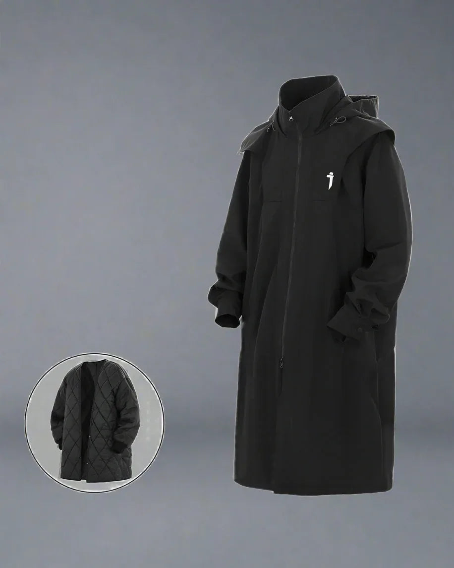 Chic Dual-Zip Long Coat - dual zipper - Stylish Dual-Zip Long Coat for Every Occasion