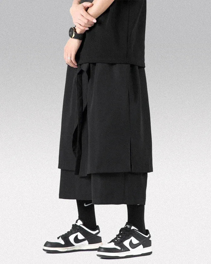Chic Hakama Streetwear Pants - contemporary streetwear - Chic Hakama Streetwear Pants for Unique Style