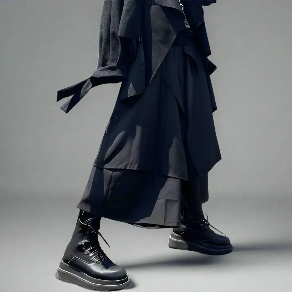 Chic Men's Hakama Trousers - comfortable fit - Chic Hakama Trousers for Modern Street Style