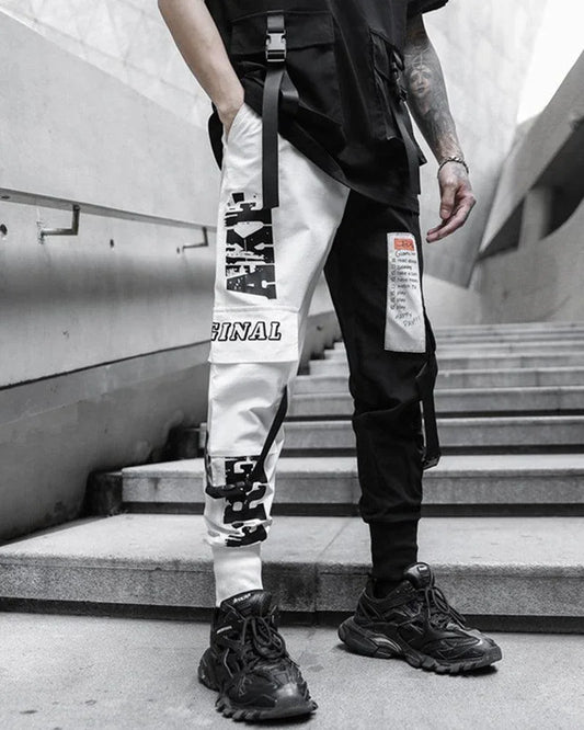 Chic Monochrome Tech Trousers - techwear cargo pants - Chic Monochrome Tech Trousers for Urban Style