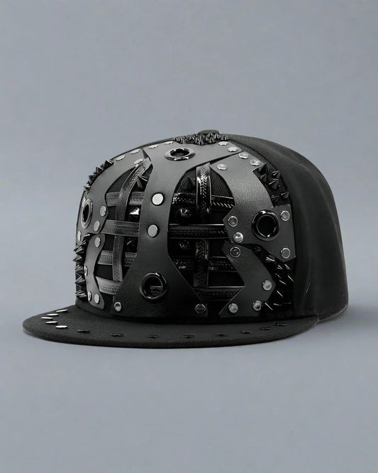 Chic Studded Strap Cap - studded cap - Stylish Studded Strap Cap for Everyday Wear