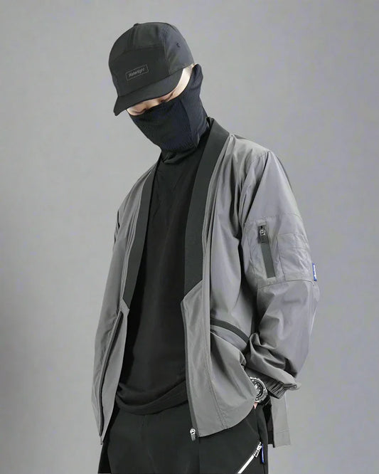 Chic Utility Kimono Coat - stylish kimono coat - Stylish Gray Utility Kimono Coat for Everyday Wear