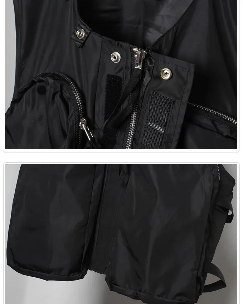 City Chic Zip-Up Vest - comfy durable vest - Comfy Black Zip-Up Vest for Techwear Style
