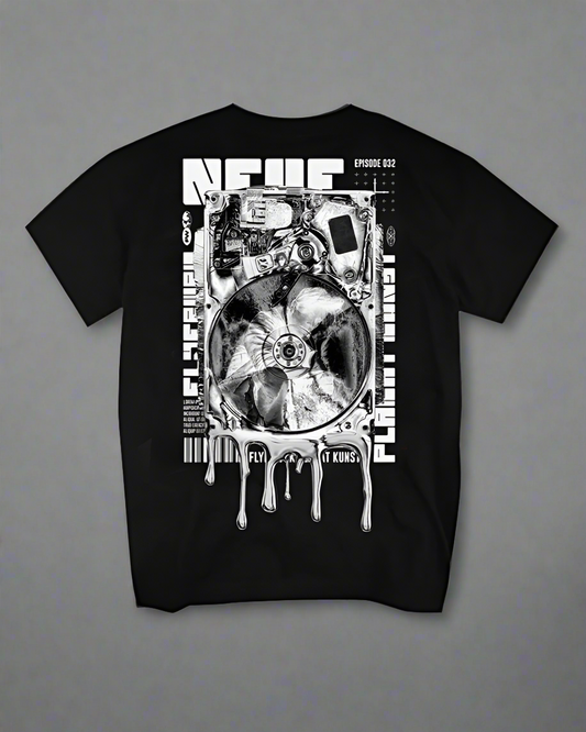 City Spirit Cotton Tee - futuristic techwear t-shirt - Futuristic Techwear Cotton Tee in Black