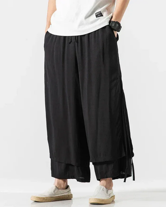 Classic Cotton Hakama Pants - versatile elegance pants - Classic Cotton Hakama Pants for Unmatched Style