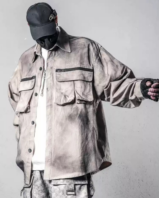 Colorful Cargo Tie-Dye Top - versatile outdoor shirt - Tie-Dye Cargo Jacket Shirt for Versatile Style