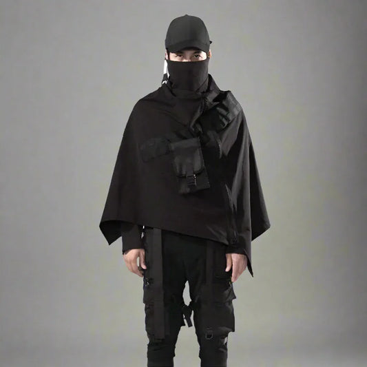 Cosmic Noir Samurai Cape - samurai cape - Cosmic Noir Samurai Cape for Edgy Style