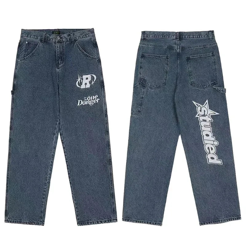 Cyber Y2K Jeans - non-stretch jeans - Baggy Cyber Y2K Jeans for Trendy Street Style