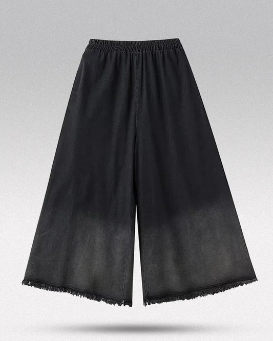 Chic Denim Hakama Pants for Women
