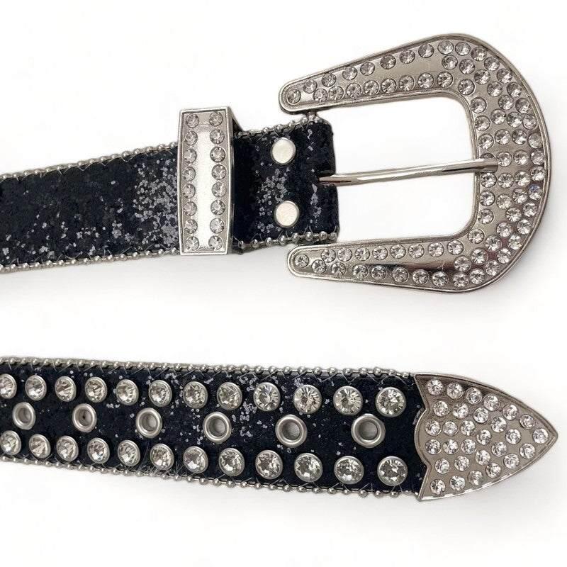 Diamond-Studded Cowboy Belt - stylish accessory - Stylish Diamond-Studded Cowboy Belt for All
