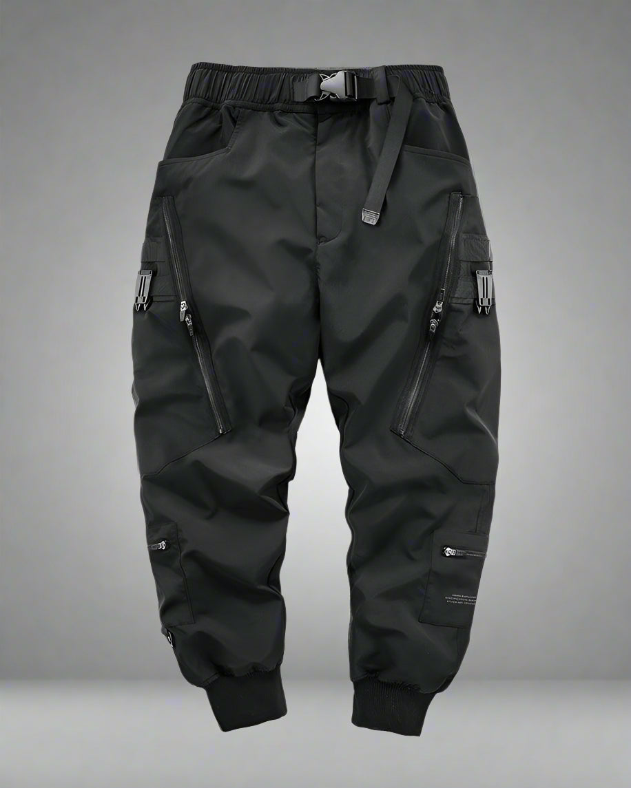 Chic Black Zip Pocket Cargo